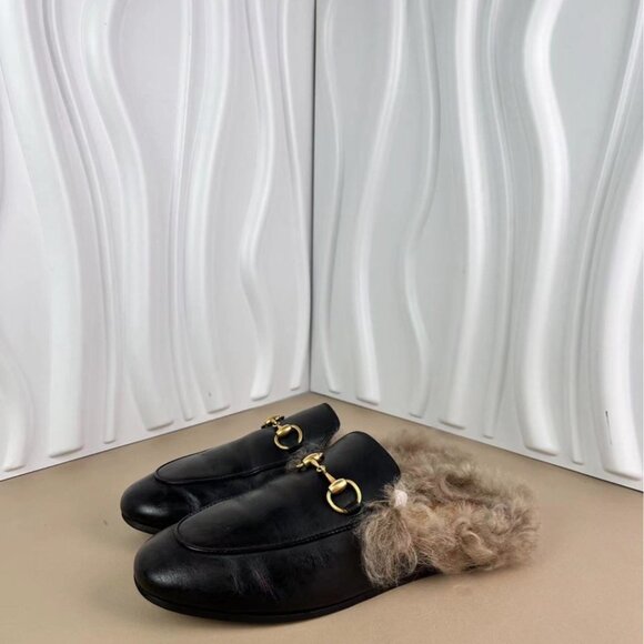 Gucci Princetown Series Women’s Shearling Flat Mules - Picture 1 of 7
